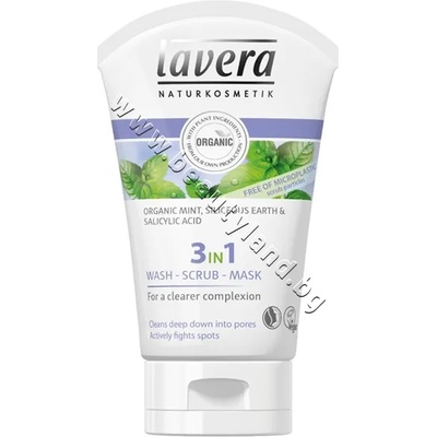 Lavera Гел-маска Lavera 3 in 1 Wash-Scrub-Mask, p/n LA-106536 - Био почистваща гел-маска за лице против акне (LA-106536)