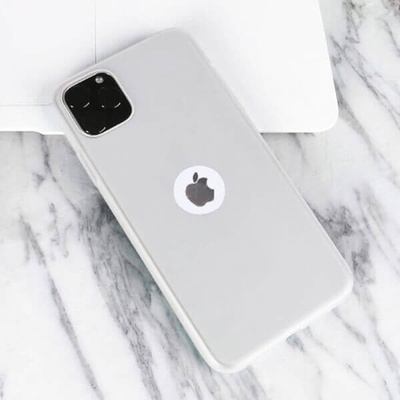 SES Silikónové matné s vérezom Apple iPhone 13 mini - biele
