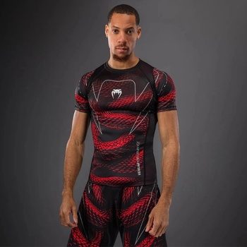 VENUM Рашгард Venum Matupa Short Sleeve Rashguard - Black/Red/Silver - L