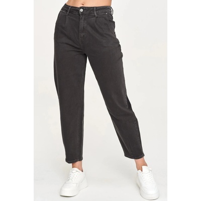 Makadamia Dámské mom fit džíny C31 tm. šedé Tmavě