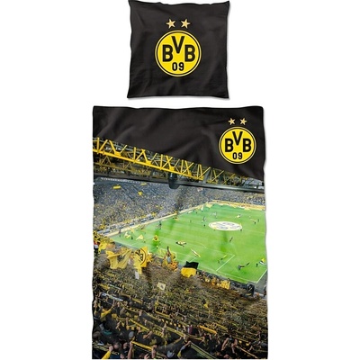 Fanshop povlečení Borussia Dortmund Sudtribune 135 x 200 80 x 80 cm