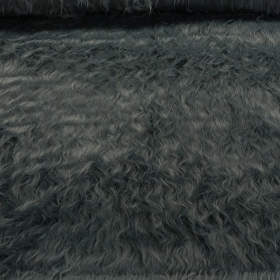 Plyš PELO LARGO 1001 DLOUHÝ CHLUP, šedozelený, šíře 160cm (metráž)