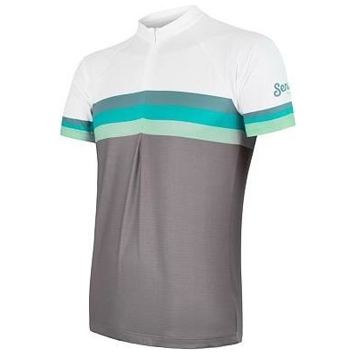 Sensor SUMMER STRIPE krátký rukáv šedá/zelená šedá pánský