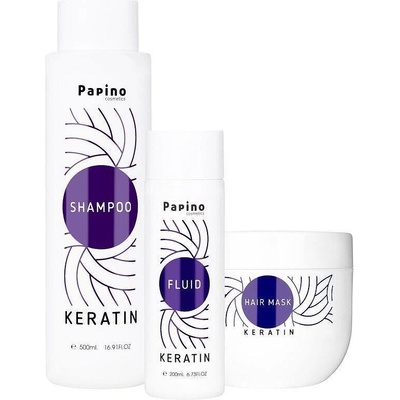 Papino Cosmetics Комплект за възстановяваща терапия с кератин Papino Cosmetics Keratin Trio