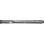 STAEDTLER black pigment liner, chisel tip with line width 0.3 - 2.0 mm, indelible pigment ink, long metal tip, long service life, 10 fineliners in a cardboard case, 308 C2-9 (308 C2-9 VE)