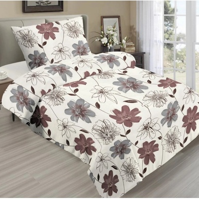 TiaHome Mikroplyš Brown Flower 90x70 200x220