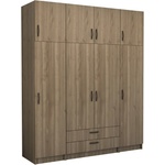 TopMebel Четирикрилен гардероб Victoria TopMebel с шкаф в цвят орех 200x60x240cm - topmebel - 1 568,71 лв