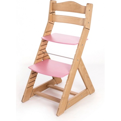 Hajdalánek Rostoucí židle Maja opěrka do kulata dub světlý / růžová