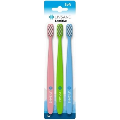 Livsane Zubní kartáček Sensitive Soft 3 ks