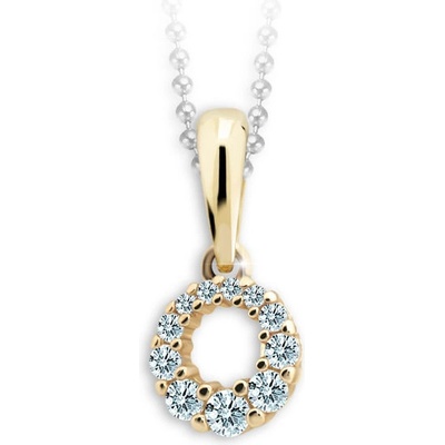 Danfil Dětský přívěsek C2154 ze žlutého zlata s kamínky White