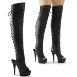 Pleaser USA Pleaser Delight-3019 Blk Faux Leather/Blk Matte 43
