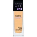 Maybelline Fit Me Luminous + Smooth Foundation 220 Natural Beige tekutý make-up pre zjednotenú a rozjasnenú pleť 30 ml