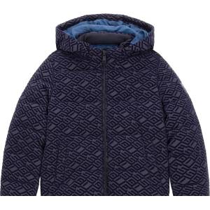 GUESS Зимно яке в тъмно синьо за момче покрито с лога Guess