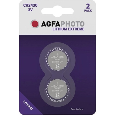 AgfaPhoto Бутонна батерия AGFAPHOTO Lithium CR2430 2 броя (APCR2430B2)