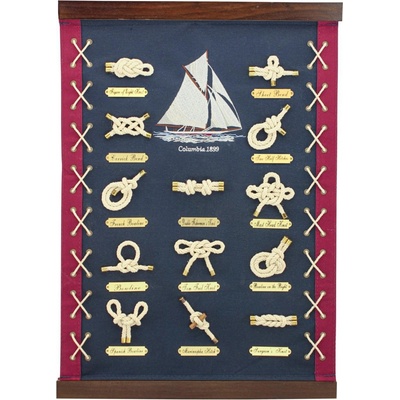 SEA Club Nástěnný obraz Knots, tmavě modrý, látka/dřevo, 36x51x2cm 5543