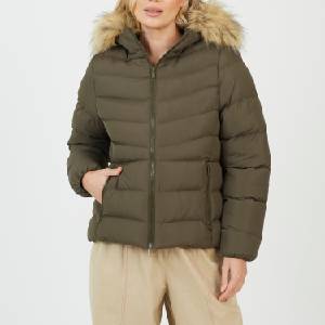 Brave Soul Яке Brave Soul Gracey Padded Jacket with Fur Hood - Khaki