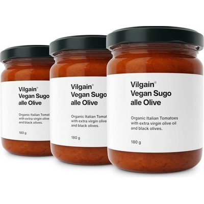 Vilgain Vegan Sugo BIO s černými olivami 3 x 180 g