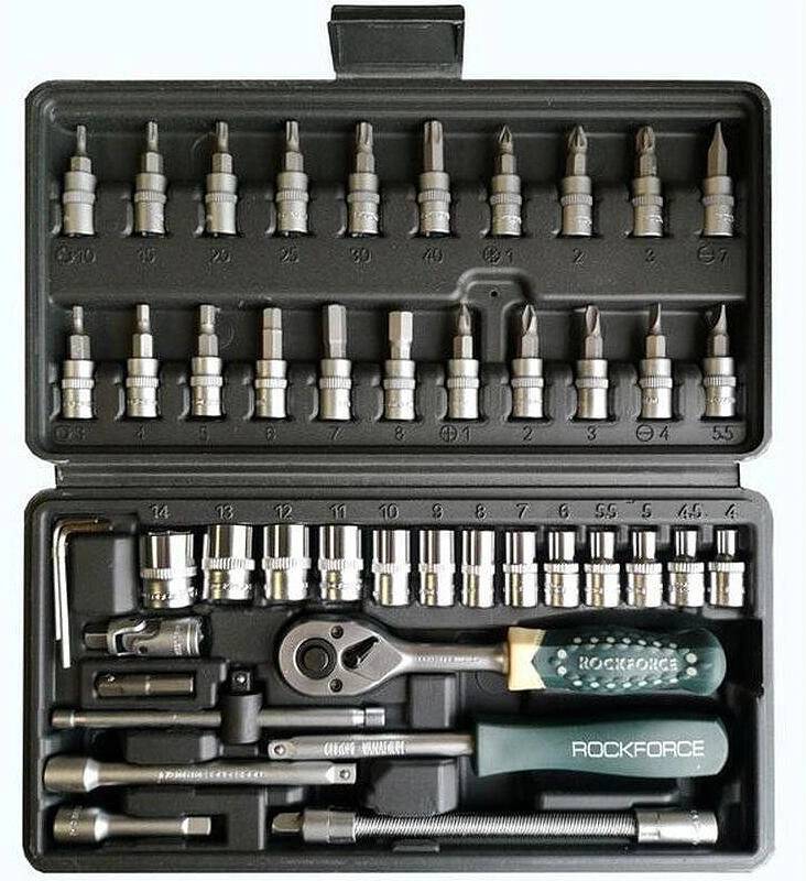 Rockforce Гедоре 46 части 1/4", 4-14 мм, rockforce 2462-5 (uni-07029)