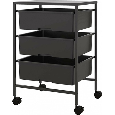 Homcom servírovací vozík se 3 policemi 40,8 x 33,5 x 6,5 cm černý