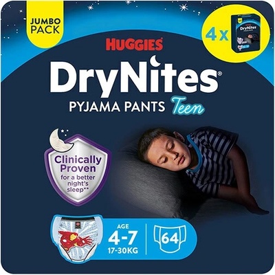 Huggies Dry Nites Medium pre chlapcov 4-7 17-30kg 64ks