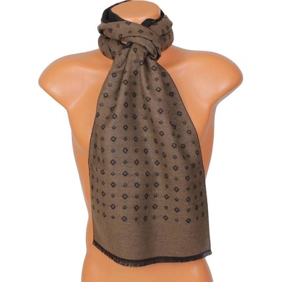 Мъжки кашмирен шал с две лица в черно и кафяво