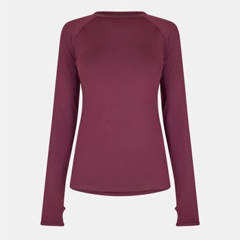 USA Pro Дамска фланелка с дълъг ръкав USA Pro Long Sleeve Top Womens - Dark Cherry