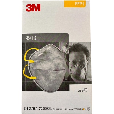 3M filtračná polomaska 9913 s aktívnym uhlím FFP1