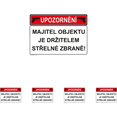 Walteco Majiteľ má zbraň 210x148mm, formát A5, samolepka Množstvo: 5 ks , 20177BP1