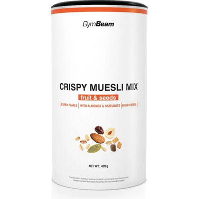 GymBeam Crispy Muesli Mix ovocie a semienka 420 g