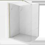 Mexen Kioto-R заоблена душ кабина Walk-in 130 x 200 см, прозрачна 8 мм, златна - 800-130-101-50-06 (800-130-101-50-06)