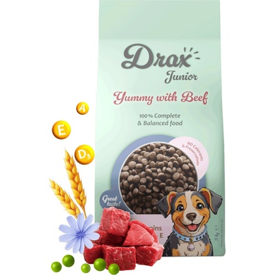 Drax Junior Dog s hovädzím 3 kg