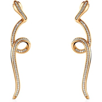 SAVICKI Обеци Serpentéa, позлатено сребро
