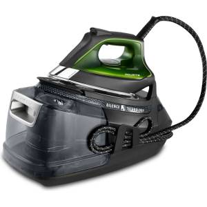 Rowenta Silence Steam Pro Steam Iron Station, 2800 W, continuous steam output 150 g/min, extra steam boost 620 g/min, Eco function, 1300 ml removable water tank, Black/Green, DG9248 - DG9248F0 (DG9248F0) Ютии