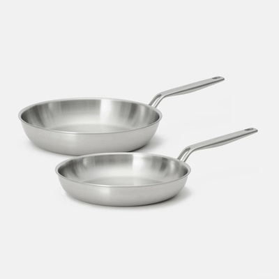 Sada pánví Lucca 4.0 Pro, ø 26 cm + ø 30 cm, 2 díly - Nerezové beznýtové pánve z vícevrstvé nerezové oceli