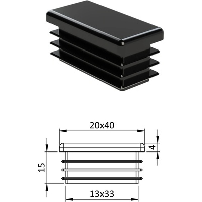Krytka plastová 20 x 40 mm