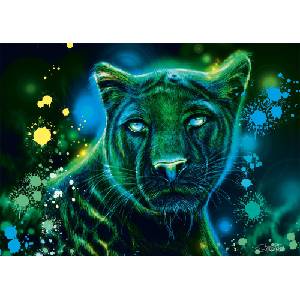 Schmidt Spiele - Puzzle Sheena Pike: Neon Blue Green Panther - 1 000 piese