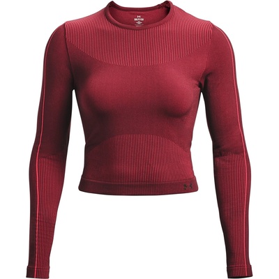 Under Armour Дамска фланелка с дълъг ръкав Under Armour RUSH Seamless Long Sleeve Sports Top Womens - Red