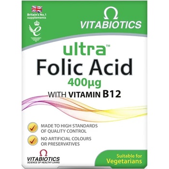 Vitabiotics Ultra Folic Acid, 400 mcg, 60 таблетки, Vitabiotics