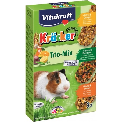 Vitakraft Kräcker TrioMix morče citrus & zelenina & med 3 x 56 g – Hledejceny.cz