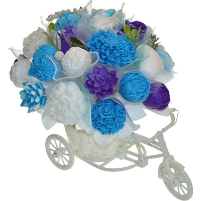 Mydlová Kytica bicykel - fialovo, modro, biela