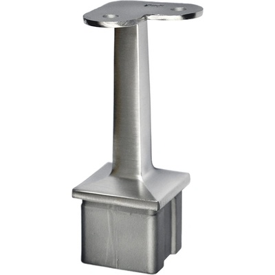Držák madla pevný - rohový, plochý (66x81 mm), broušená nerez K320 / AISI304