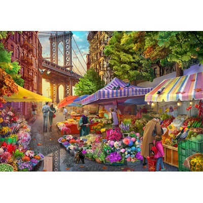 Bluebird Puzzle - Puzzle Flower Market Brooklyn - 1 000 piese