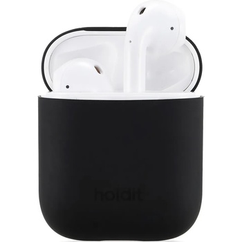 Holdit Калъф за слушалки Holdit - Silicone, AirPods 1/2, черен (7330985144158)