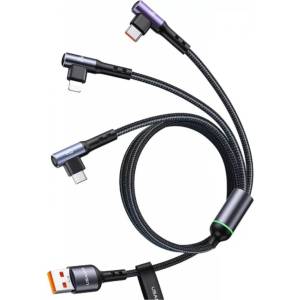 USAMS USB 2.0 A-C + Lightning + microUSB кабел 1, 2 м (SJ561USB01) (SJ561USB01)
