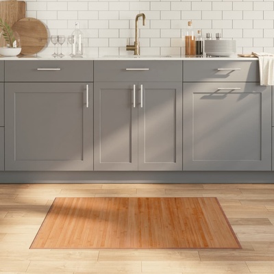 vidaXL Килим, правоъгълен, натурален, 70x100 см, бамбук (376865)