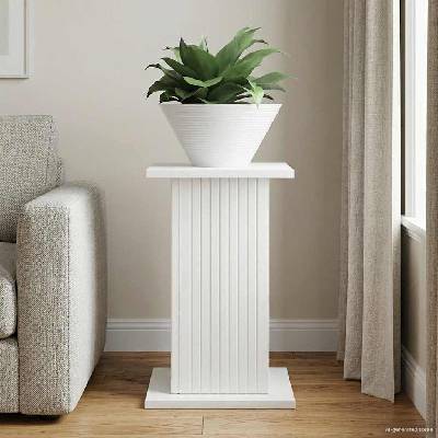 vidaXL Стойка за растения Бял гланц 30, 5 x 30 x 43 см (899806)