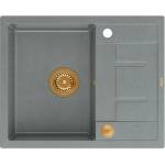 Quadron Unique Morgan 116 сива - медна вградена композитна мивка 62x50 см (HB8210U5-C1_P2O) Мивка за вграждане