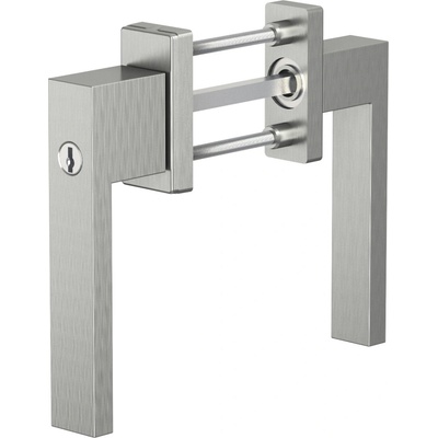 ROTO Balkonový set uzamykatelných klik včetně rozetek DUBLIN Barva/Povrchová úprava: INOX/kartáčovaný povrch