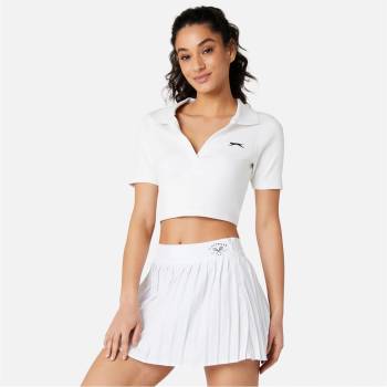 Slazenger Блуза с яка Slazenger Cropped Polo Top - White