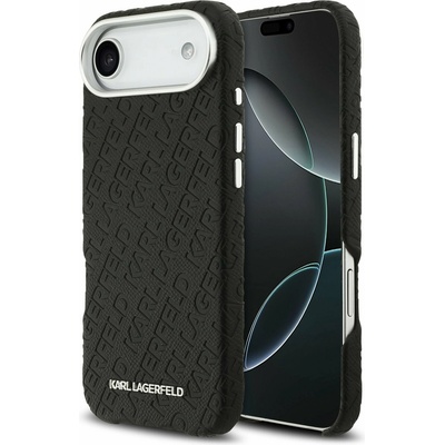 KARL LAGERFELD Grained PU Repeated Logo MagSafe Задна Обвивка за iPhone Air Black Karl Lagerfeld | Cheren | МЪЖЕ | UNI